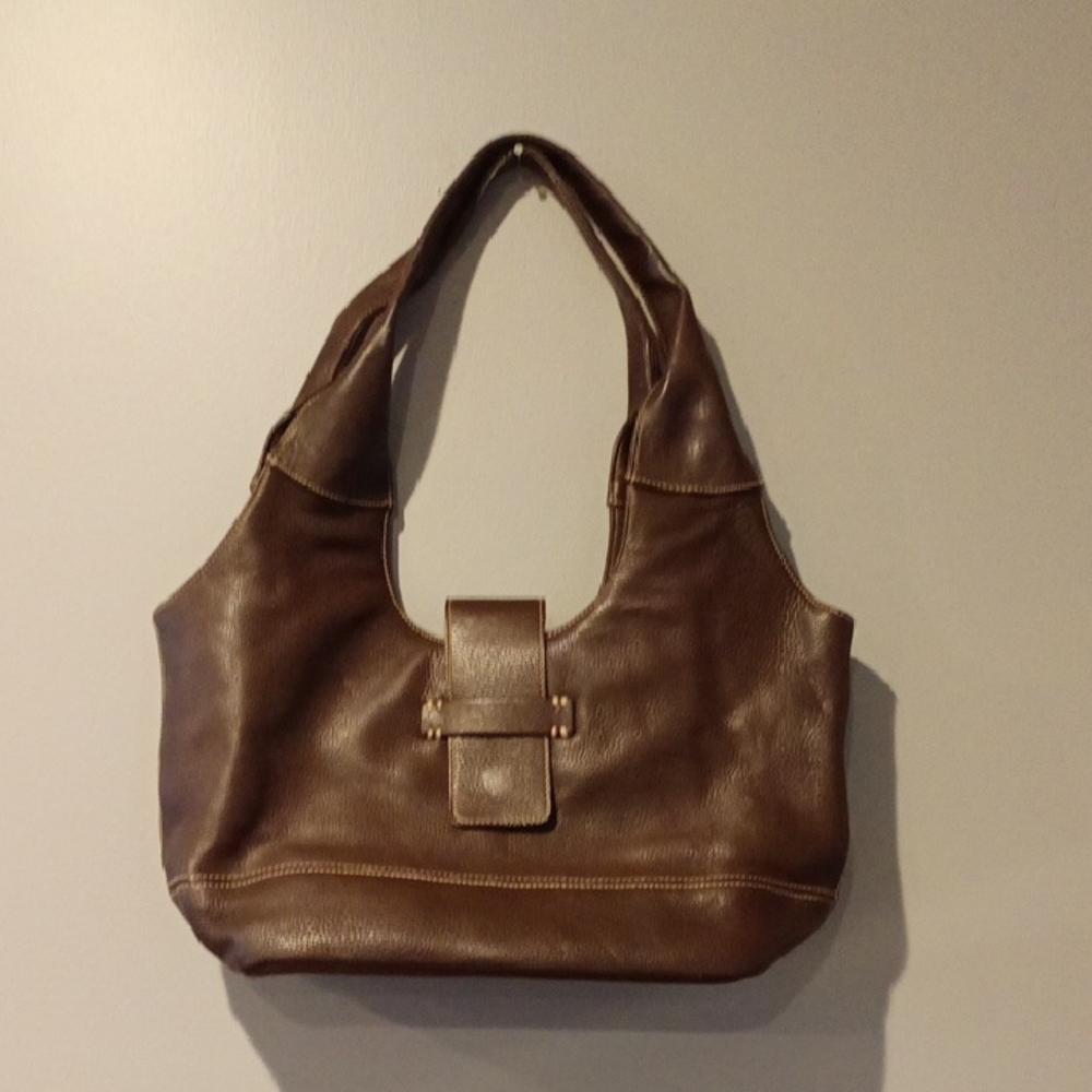 Elegant Brown Leather JJill Tote ShoulderBag